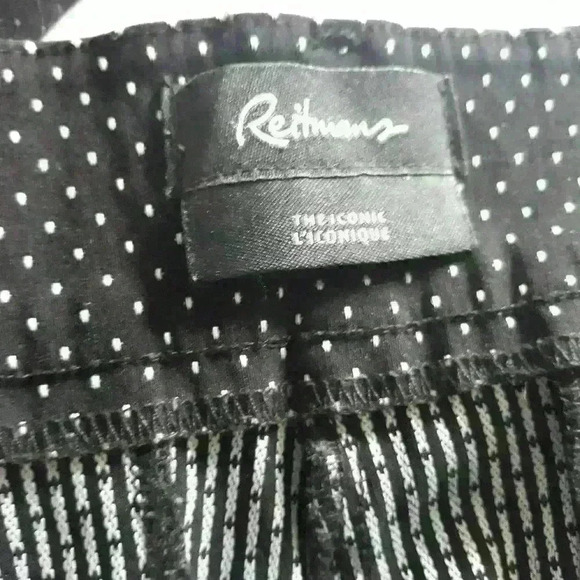 Reitman straight leg black white day 2 nite trendy pinstripe trousers pant 14 - Picture 5 of 5